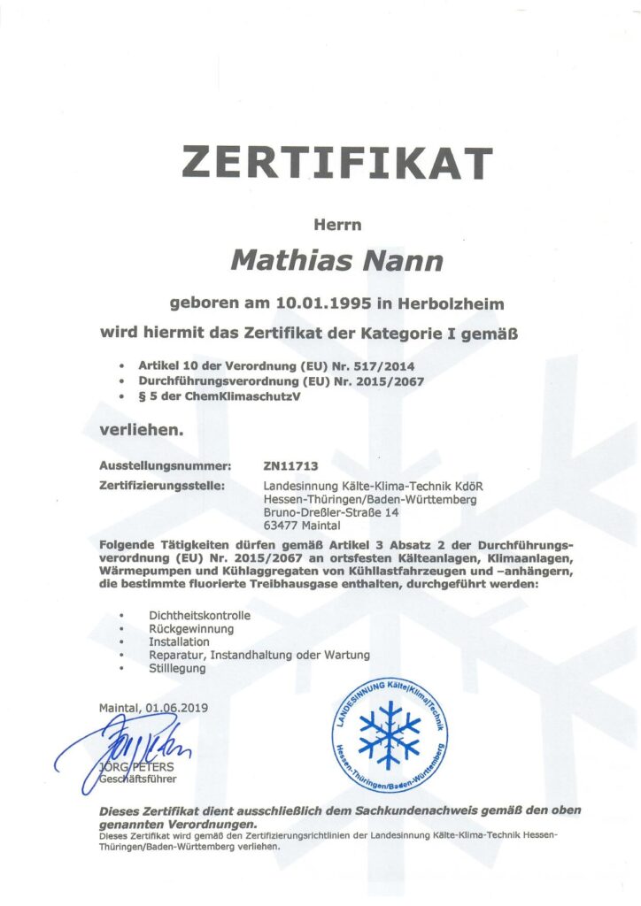 personenzertifikat