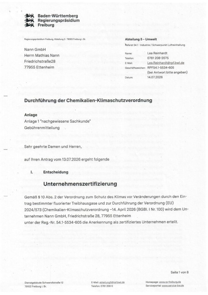 unternehmenszertifizierung chemv